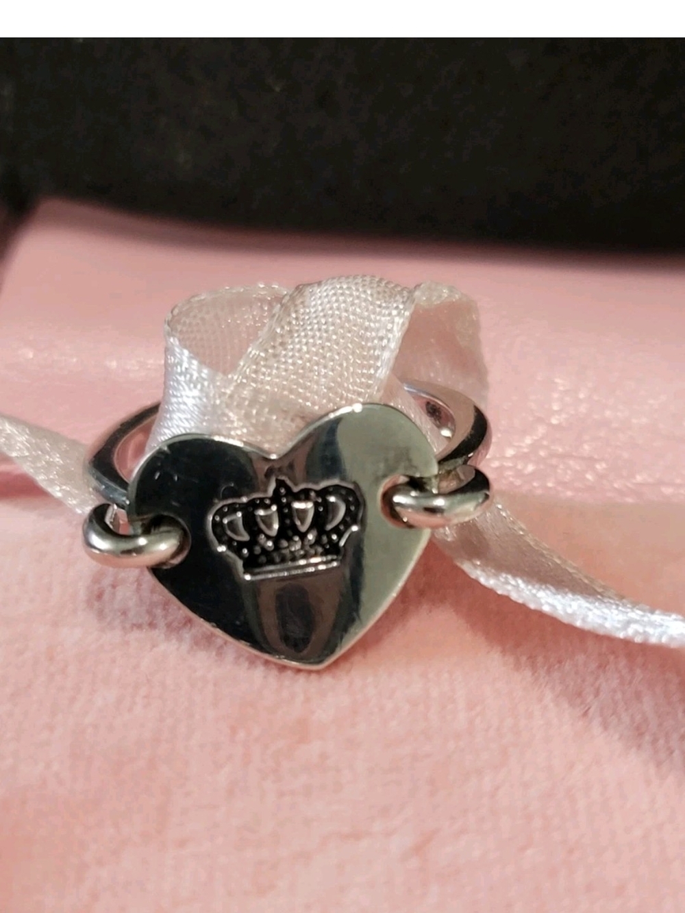 VINTAGE Y2K Juicy Couture STERLING silver Heart Ring With Crown Size 7